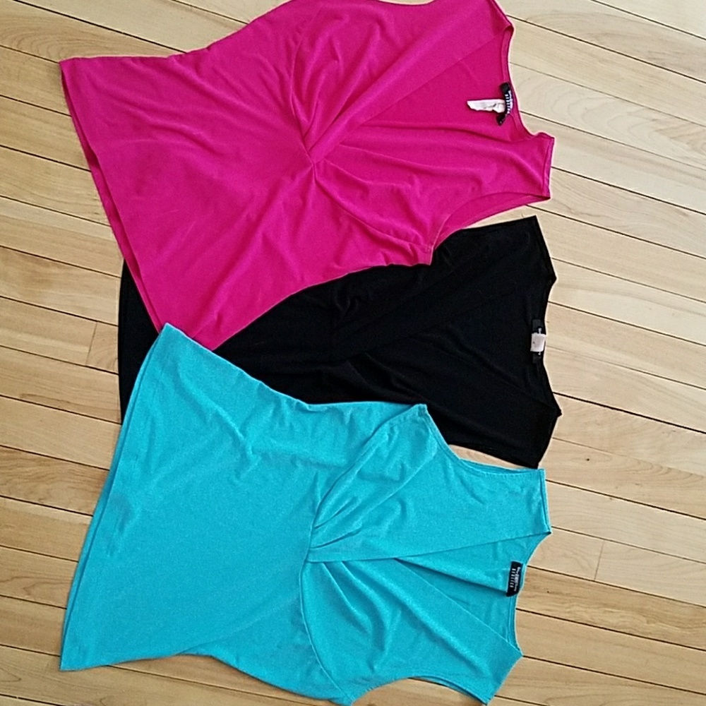 Set of 3 polyester sleeveless tops